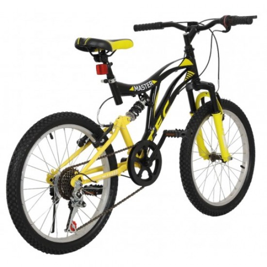 Tec Master 20 Jant Vitesli Çift Amortisör Çocuk Bisikleti Siyah-Sarı