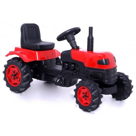 Römorklu & Pedallı Traktör Çocuk Traktörü Kırmızı
