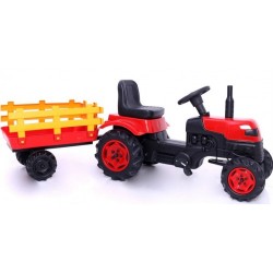 Römorklu & Pedallı Traktör Çocuk Traktörü Kırmızı