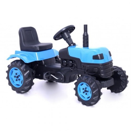 Römorklu & Pedallı Traktör Çocuk Traktörü Mavi