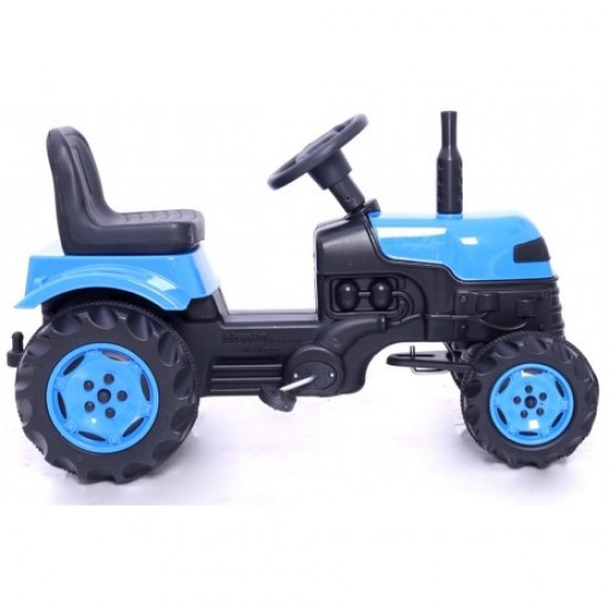 Römorklu & Pedallı Traktör Çocuk Traktörü Mavi