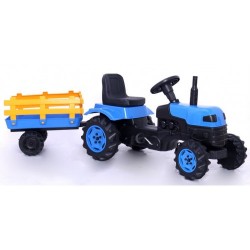 Römorklu & Pedallı Traktör Çocuk Traktörü Mavi
