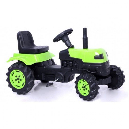 Römorklu & Pedallı Traktör Çocuk Traktörü Yeşil