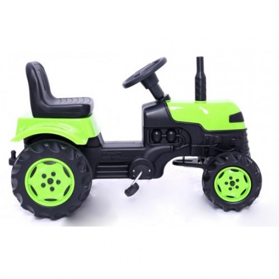 Römorklu & Pedallı Traktör Çocuk Traktörü Yeşil