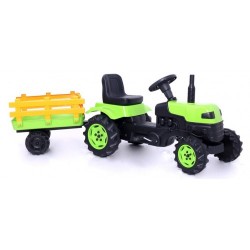 Römorklu & Pedallı Traktör Çocuk Traktörü Yeşil