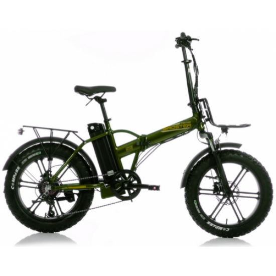 Broster Techla - Hidrolik Disk Fren - Elektrikli Katlanır Bisiklet - Metalik Yeşil